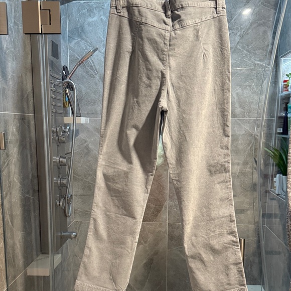 NWT Free People High Time Velvet Kick Flare Pearl Blue Gray Pants Size 10 - Picture 14 of 14
